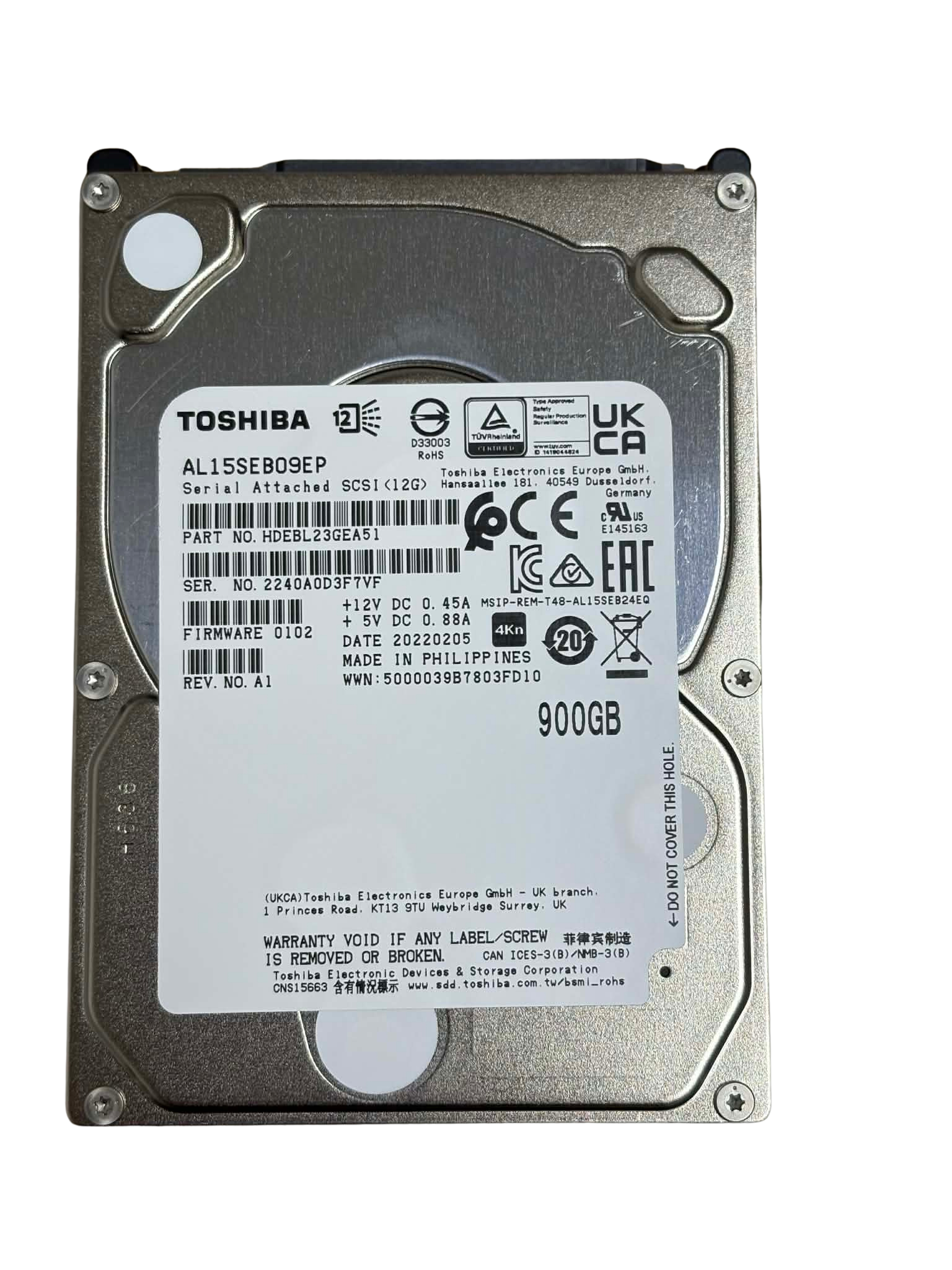 Toshiba 900GB SAS 10K Performance HDD