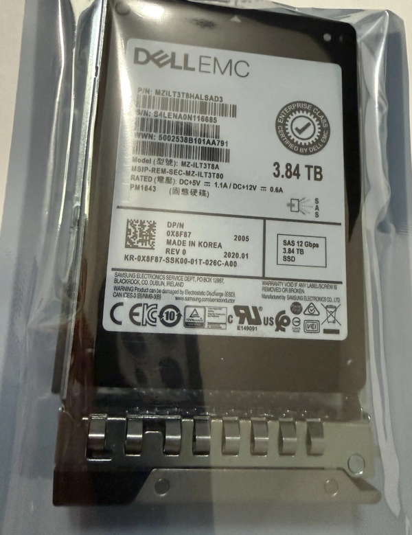Samsung 3.84TB SAS 12G RI 2.5" SSD PM1643 /Used, Health 100%/